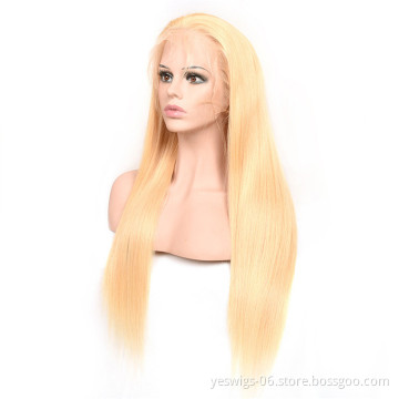 Best Quality 613 blonde Human Hair wigs,100% Remy straight Brazilian Virgin Hair Lace Front Wig